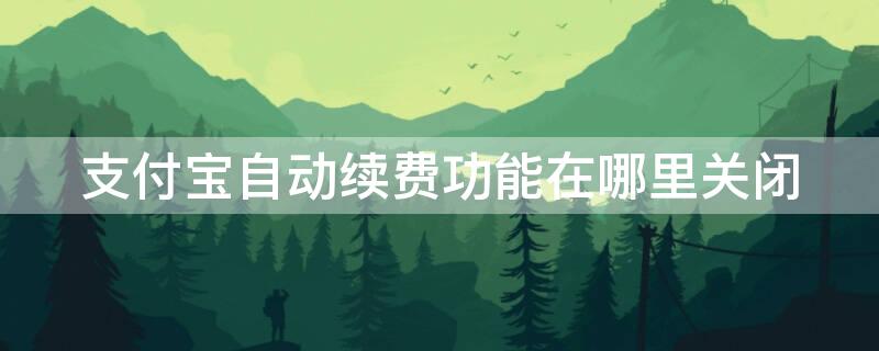 支付宝自动续费功能在哪里关闭 支付宝自动续费功能从哪里关闭