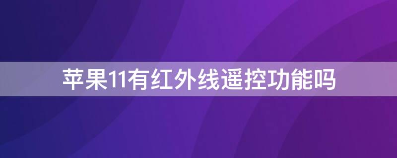 iPhone11有红外线遥控功能吗（iphone11有红外线遥控吗）