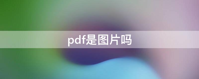 pdf是图片吗（pdf格式是图片吗）