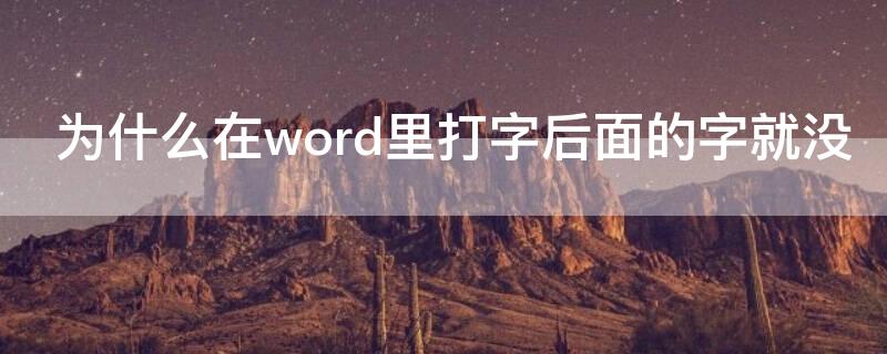 为什么在word里打字后面的字就没 word里面打字后面的字就没了