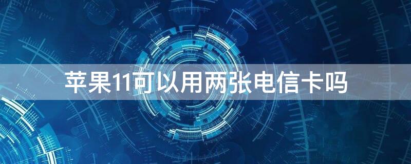 iPhone11可以用两张电信卡吗 iphone11可以用两张电信卡吗?