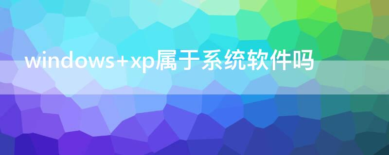 windows xp属于系统软件吗