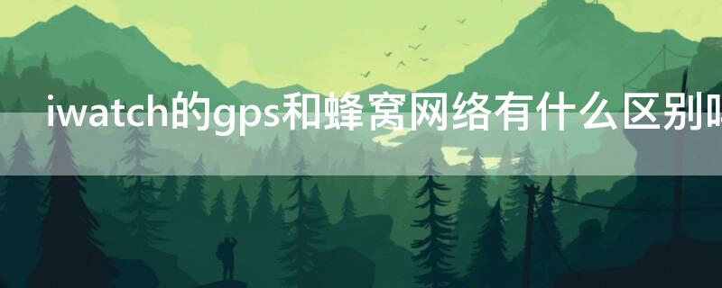 iwatch的gps和蜂窝网络有什么区别吗（iwatch gps和蜂窝有什么区别）