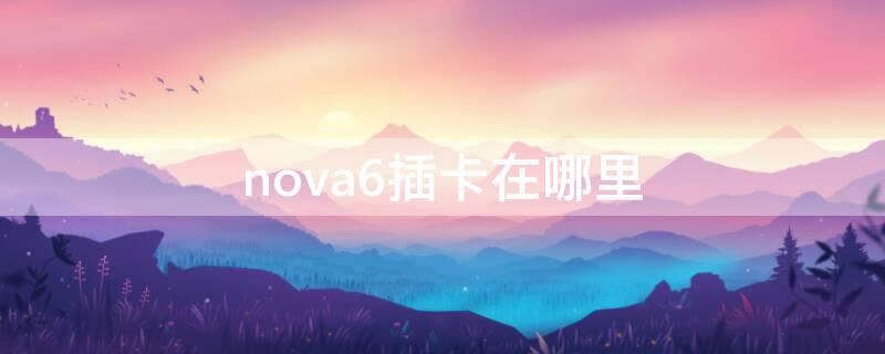 nova6插卡在哪里（nova6插卡处在哪里）