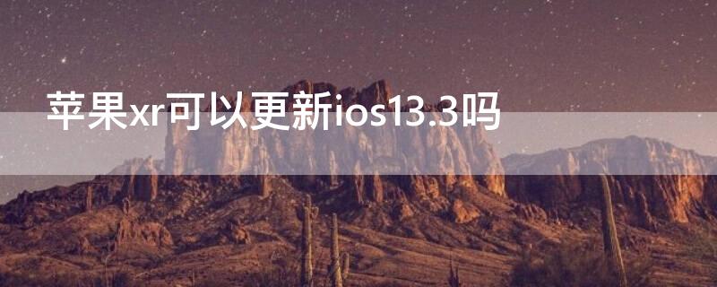 iPhonexr可以更新ios13.3吗（iphonexr怎么更新到ios13）