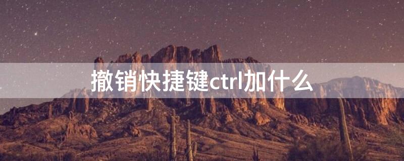 撤销快捷键ctrl加什么（恢复快捷键ctrl加什么）