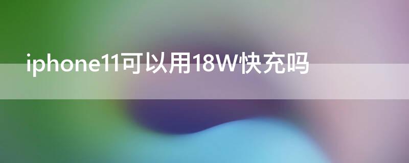 iPhone11可以用18W快充吗（iphone11可以使用18w快充吗）