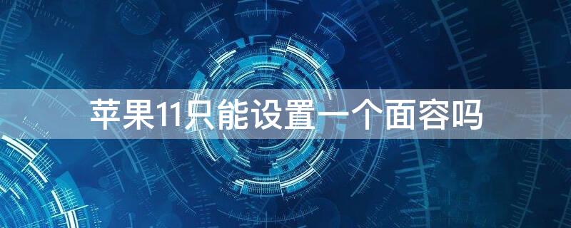 iPhone11只能设置一个面容吗 苹果11面容只能设置一个吗