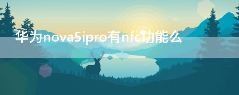 华为nova5ipro有nfc功能么（华为nova5ipro的nfc功能怎么用）