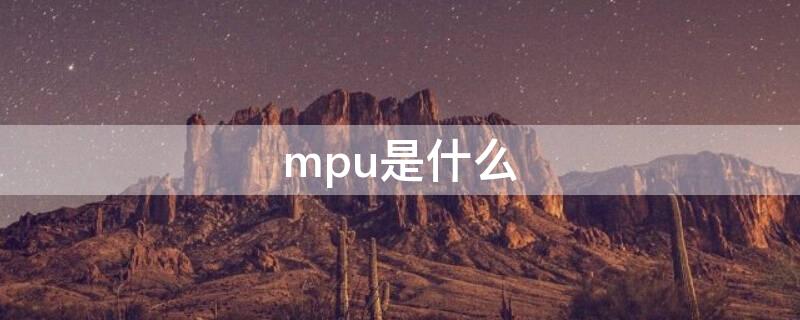 mpu是什么 mpu是什么材料