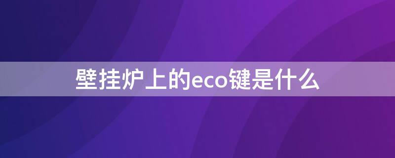 壁挂炉上的eco键是什么 壁挂炉eco键是什么功能