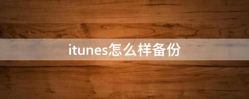 itunes怎么样备份