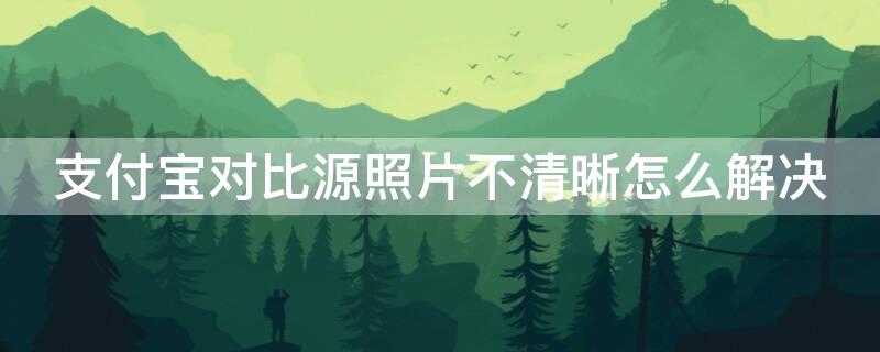 支付宝对比源照片不清晰怎么解决 支付宝对源照片不清晰是什么意思