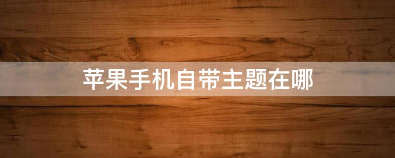 iPhone手机自带主题在哪(iphone手机的主题在哪)