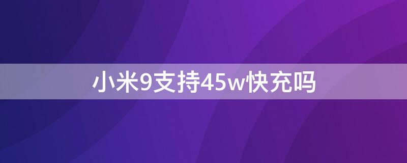 小米9支持45w快充吗（小米9支持50w快充吗）