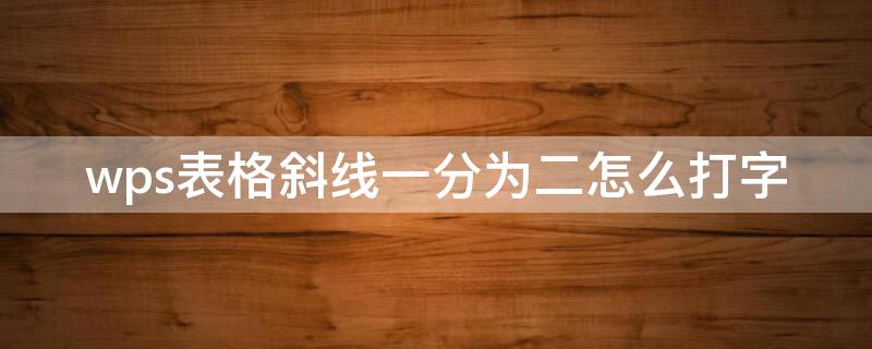 wps表格斜线一分为二怎么打字（wps表格斜线一分为二后怎么打字）