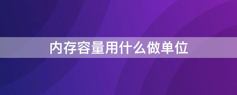 内存容量用什么做单位（内存容量用什么做单位符号）