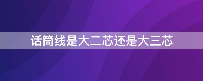 话筒线是大二芯还是大三芯 话筒都是大二芯