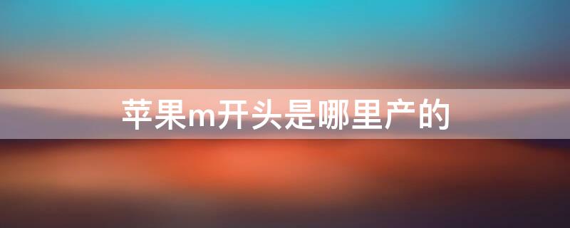 iPhonem开头是哪里产的 m开头的iphone是哪里产的