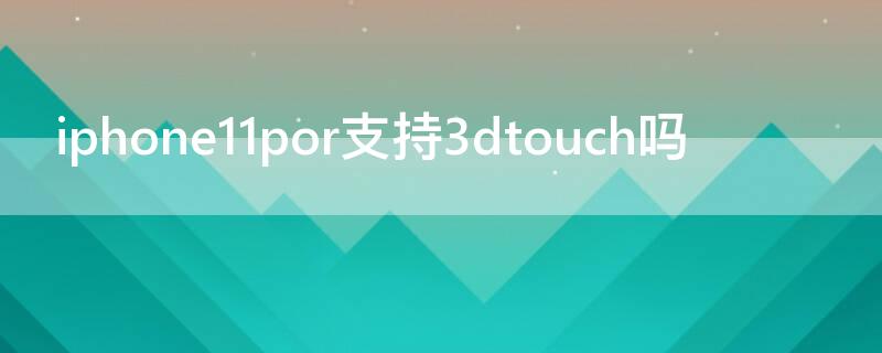 iPhone11por支持3dtouch吗（iphone11pro有3dtouch功能吗）