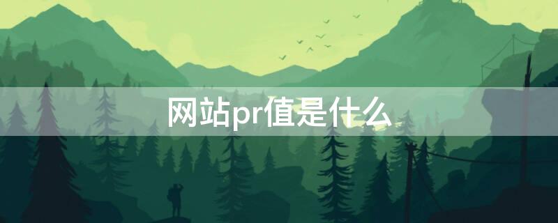 网站pr值是什么 网站PR值