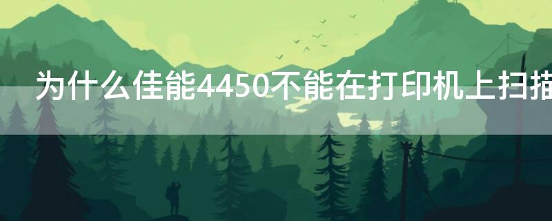 为什么佳能4450不能在打印机上扫描