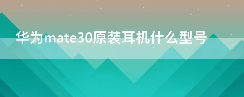 华为mate30原装耳机什么型号（华为mate30耳机规格）