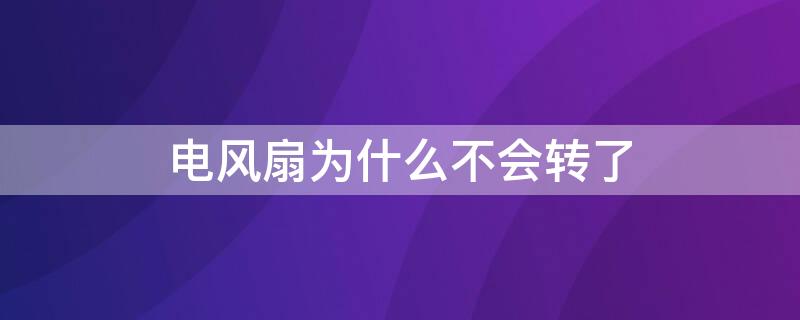 电风扇为什么不会转了 电风扇不会转什么问题