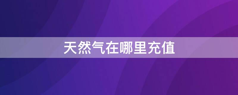 天然气在哪里充值 新泰天然气在哪里充值