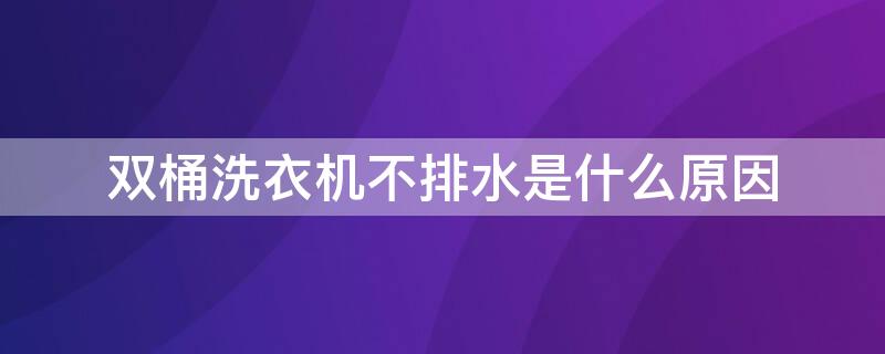 双桶洗衣机不排水是什么原因 双桶洗衣机不排水是什么原因视频