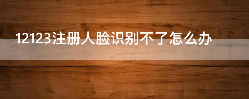 12123注册人脸识别不了怎么办 12123个人用户注册人脸识别不了