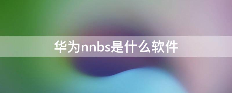 华为nnbs是什么软件 nnbs是什么手机软件