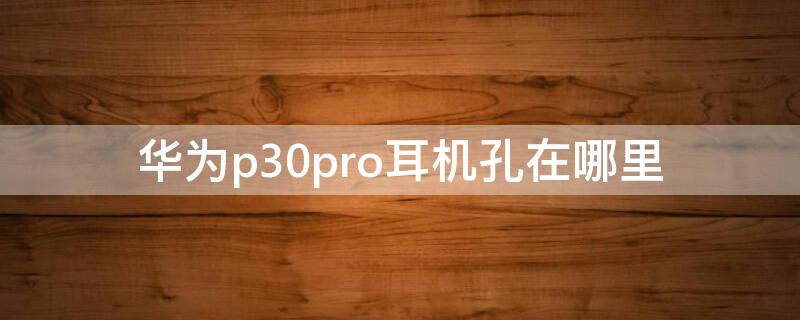 华为p30pro耳机孔在哪里（华为p30pro耳机孔在哪在哪里）