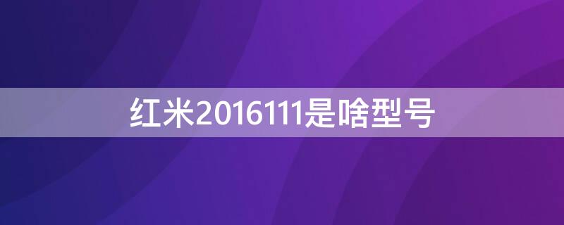 红米2016111是啥型号（红米2016111是啥型号电脑）