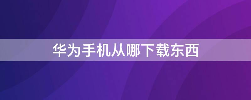 华为手机从哪下载东西（华为手机从哪下载东西到桌面）