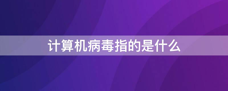 计算机病毒指的是什么 计算机病毒指的是什么如何防范