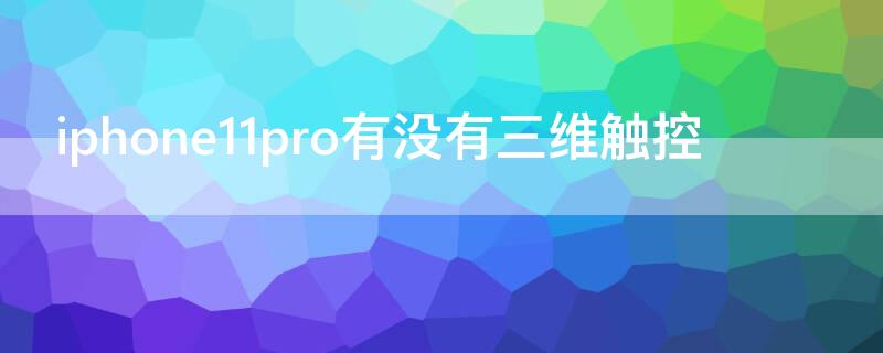 iPhone11pro有没有三维触控 iphone12pro有三维触控吗