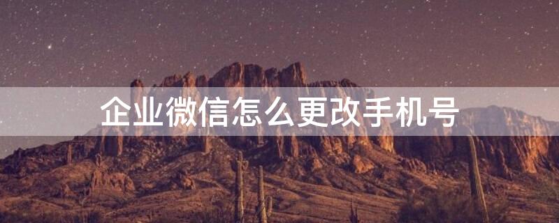 企业微信怎么更改手机号（企业微信怎么更改手机号码查看信息）