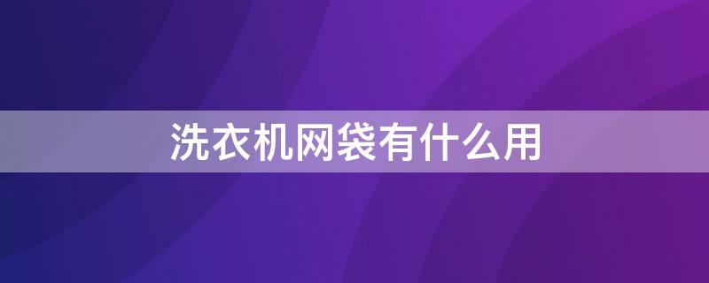 洗衣机网袋有什么用 洗衣机网袋有什么用处