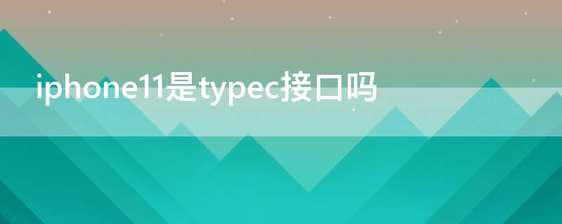 iPhone11是typec接口吗 iPhone12是typec接口吗