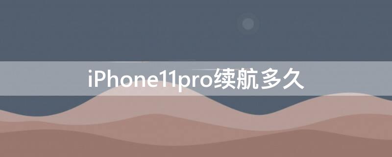 iPhone11 Pro Max续航多久