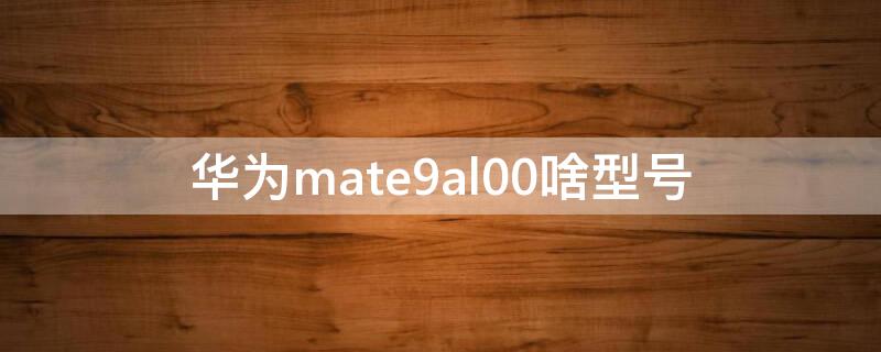 华为mate9al00啥型号（华为mate9的型号是多少）