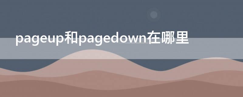 pageup和pagedown在哪里 平板电脑pageup和pagedown在哪里