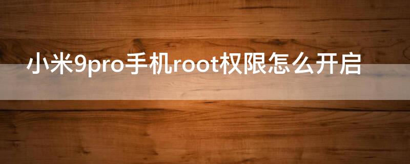 小米9pro手机root权限怎么开启(小米9pro怎么获取root权限)