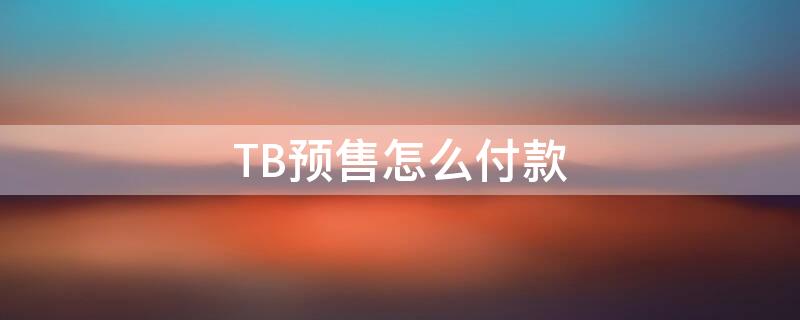 TB预售怎么付款