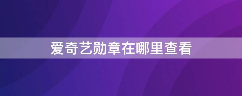 爱奇艺勋章在哪里查看（爱奇艺勋章在哪里查看啊）