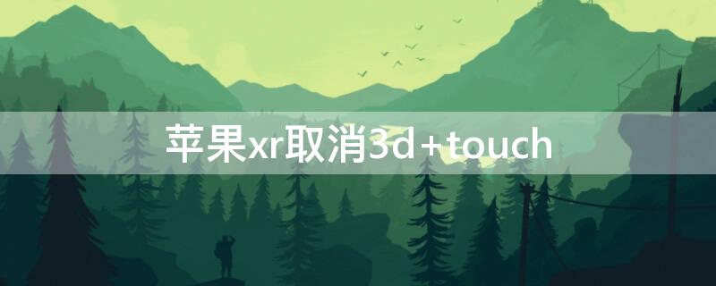 iPhonexr取消3d iphonexr取消3dtouch用什么代替吗