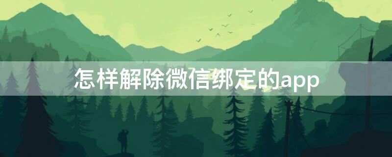 怎样解除微信绑定的app（怎样解除微信绑定的app授权）