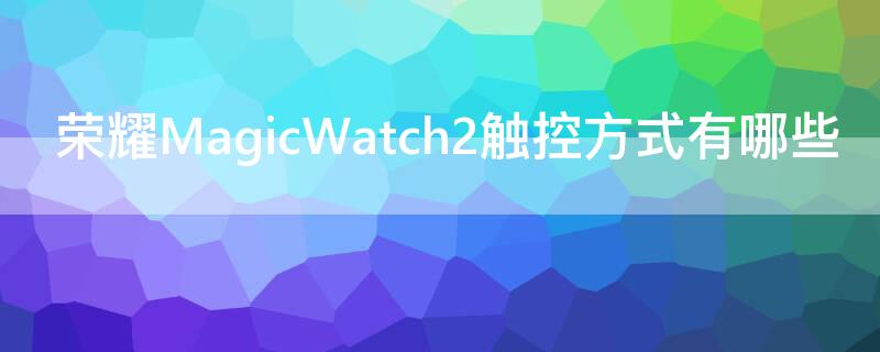 荣耀MagicWatch2触控方式有哪些（荣耀magic watch2功能介绍）