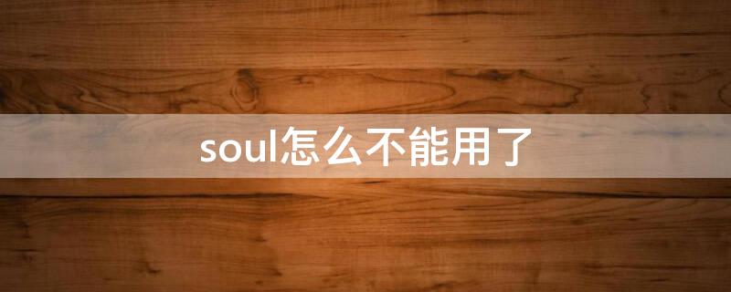 soul怎么不能用了 soul可以用吗